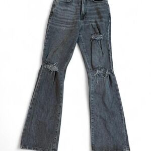 BDG high-rise stretch flare distressed jeans Charcoal black Size 27